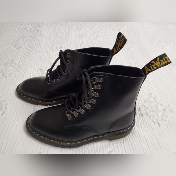 Dr Martens Pascal Verso Smooth Leather Lace Up Boots Size L8 M7 Classic Retro - Picture 5 of 12